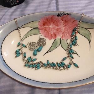 Turquoise necklace and ear rings